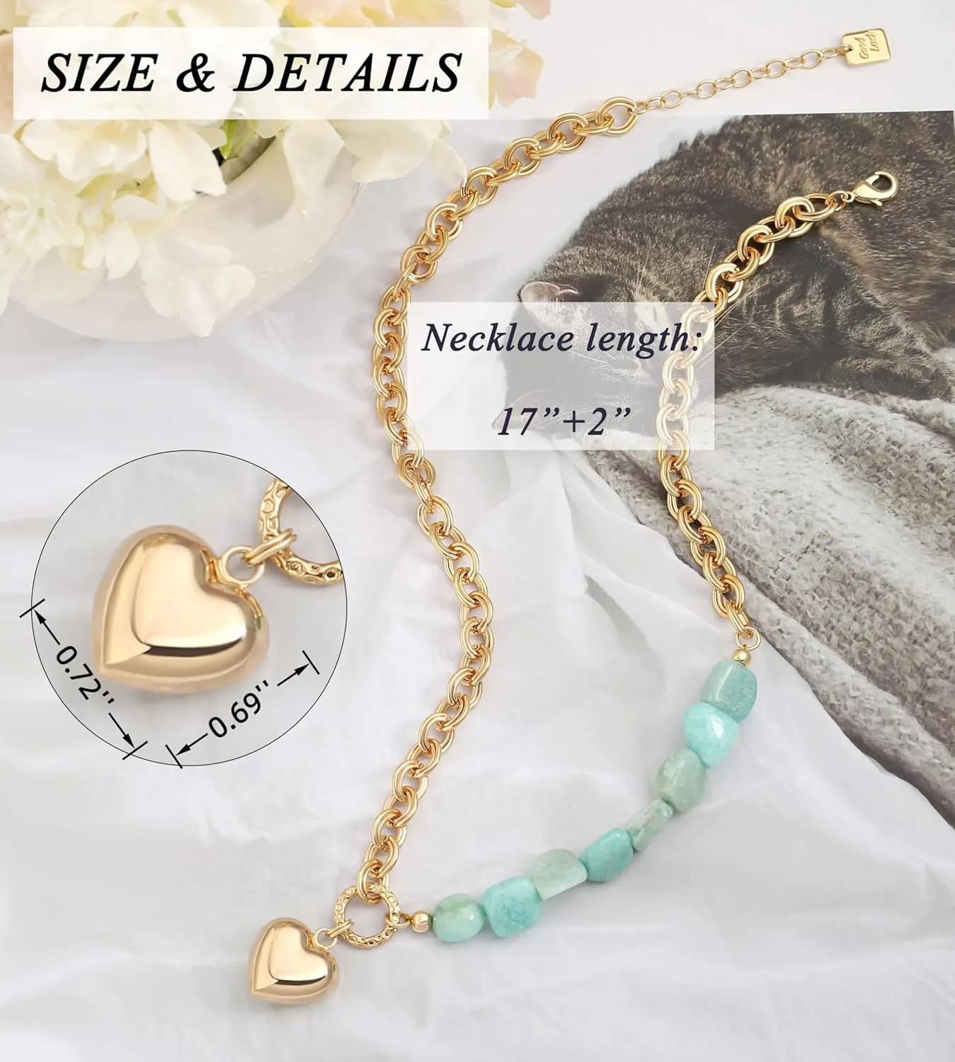 PERNNLA PEARL Dainty 18K Gold Chain Teardrop Pendant Necklace for Women Trendy Cute Toggle Necklace Minimalist Jewelry