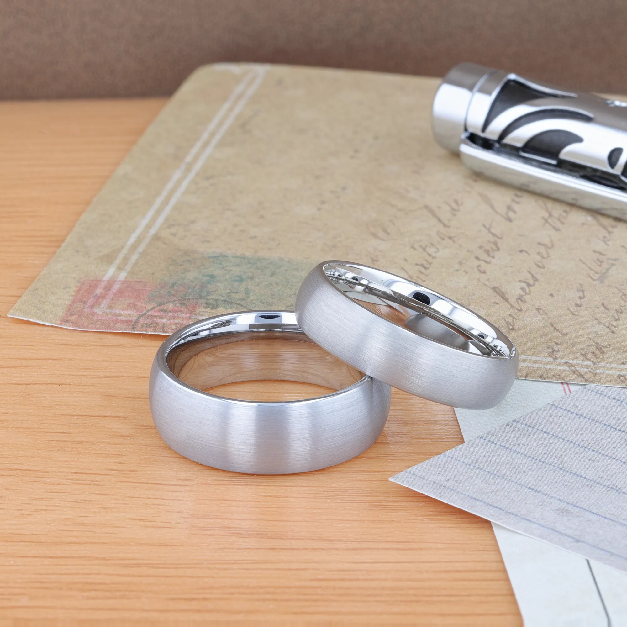 PERSEUS Domed with Brushed Finish Tungsten Band - 2mm - 12mm