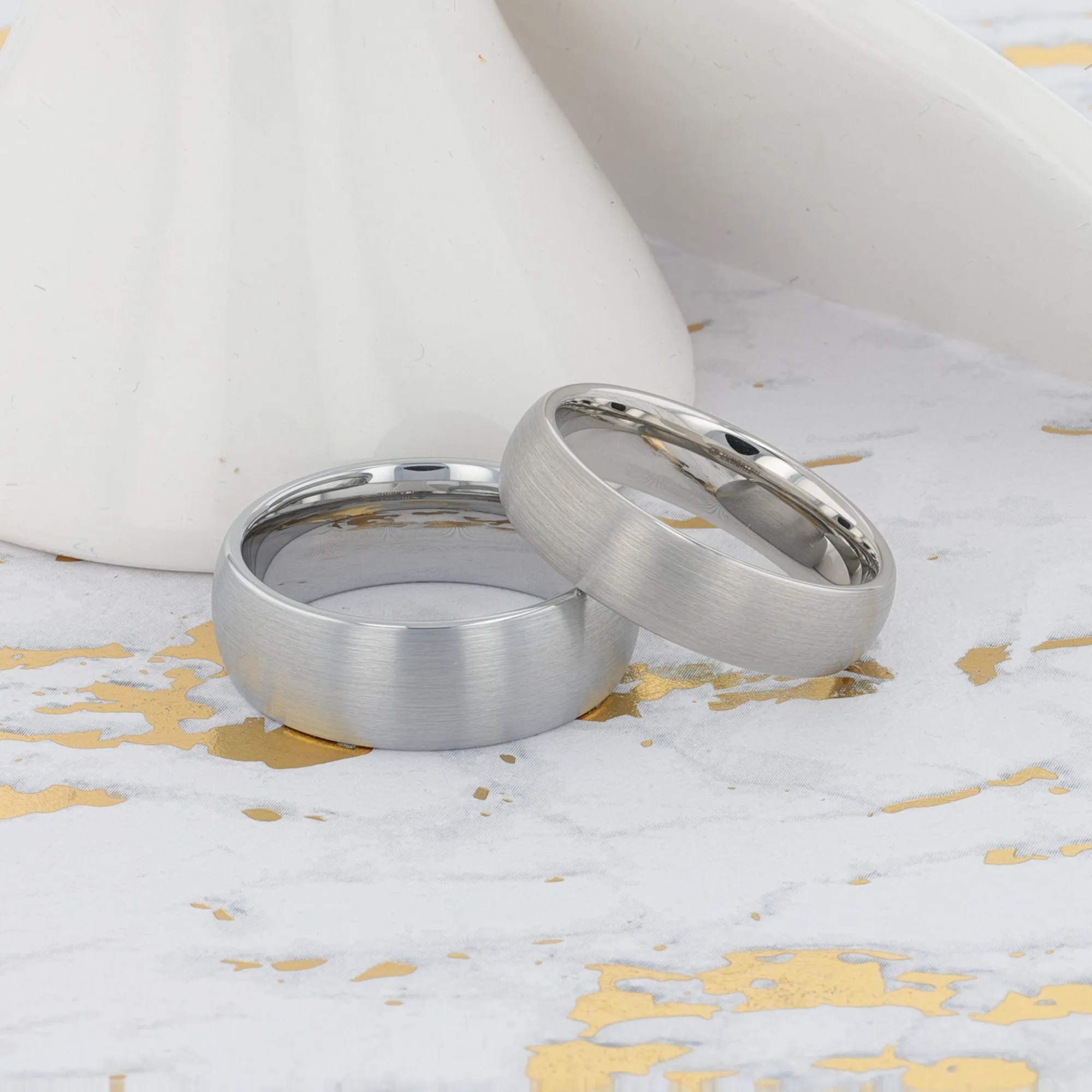 PERSEUS Domed with Brushed Finish Tungsten Band - 2mm - 12mm