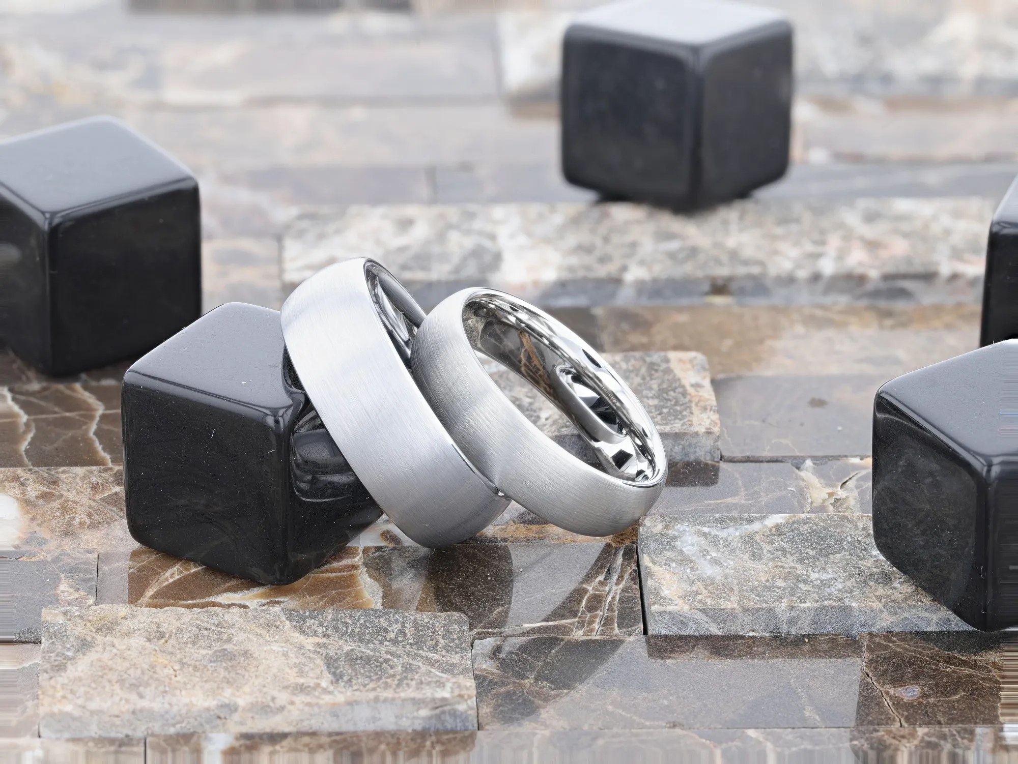 PERSEUS Domed with Brushed Finish Tungsten Band - 2mm - 12mm