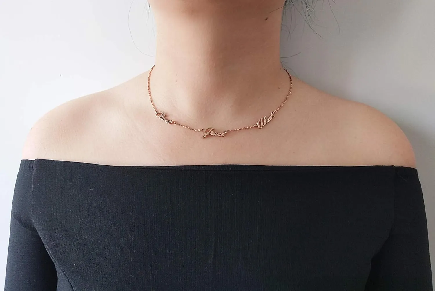 Personalized Name Necklace for Women 18K Gold Plated Custom Name Necklaces Customized Stainless Steel Pendant Jewelry Gifts for Mother Day Christmas Graduation
