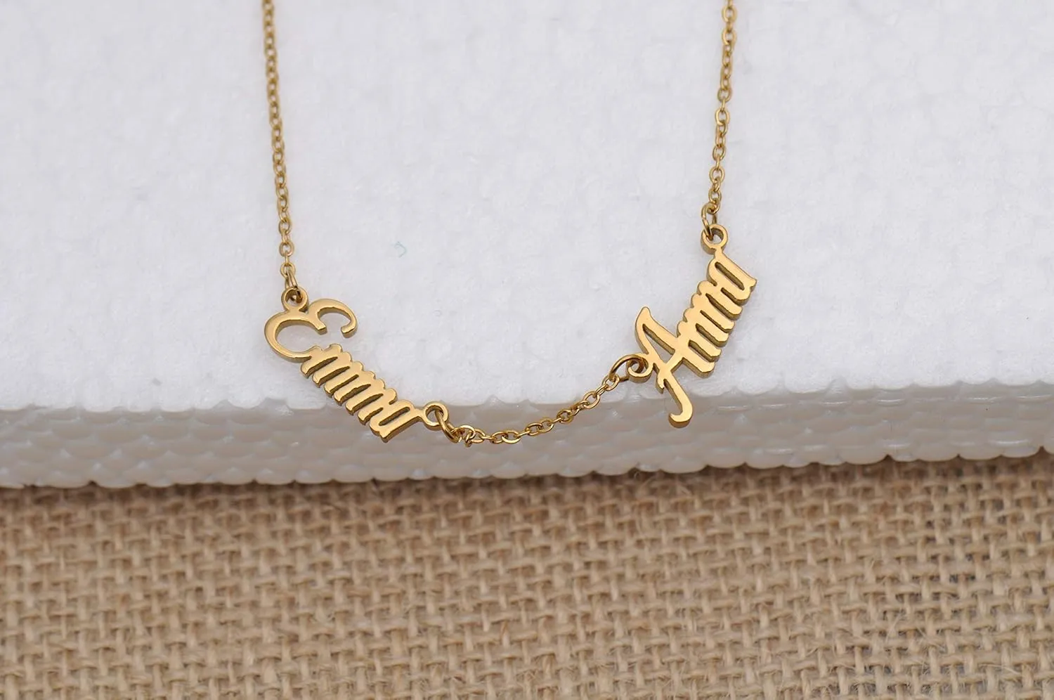 Personalized Name Necklace for Women 18K Gold Plated Custom Name Necklaces Customized Stainless Steel Pendant Jewelry Gifts for Mother Day Christmas Graduation