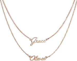 Personalized Name Necklace for Women 18K Gold Plated Custom Name Necklaces Customized Stainless Steel Pendant Jewelry Gifts for Mother Day Christmas Graduation