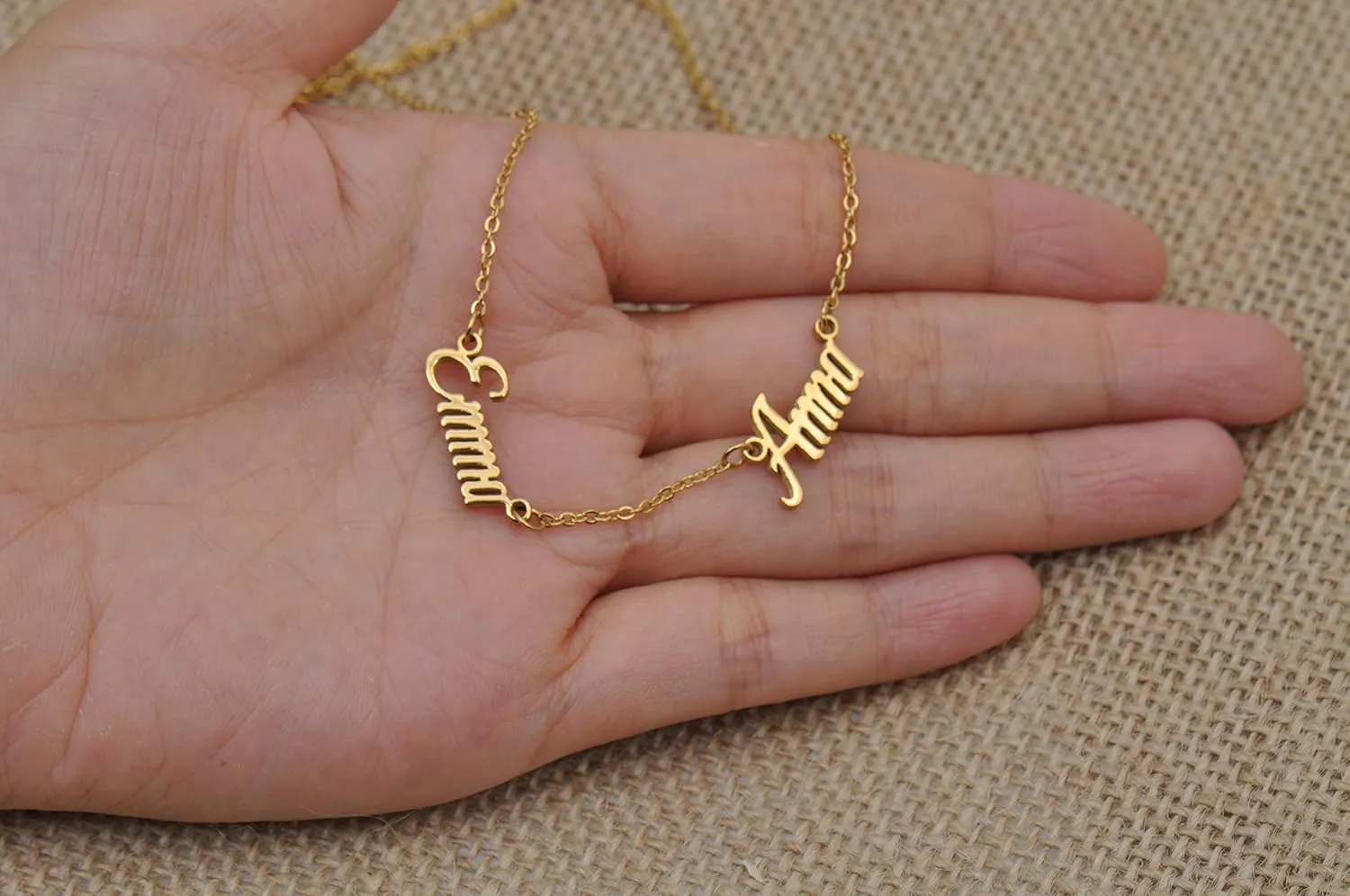 Personalized Name Necklace for Women 18K Gold Plated Custom Name Necklaces Customized Stainless Steel Pendant Jewelry Gifts for Mother Day Christmas Graduation
