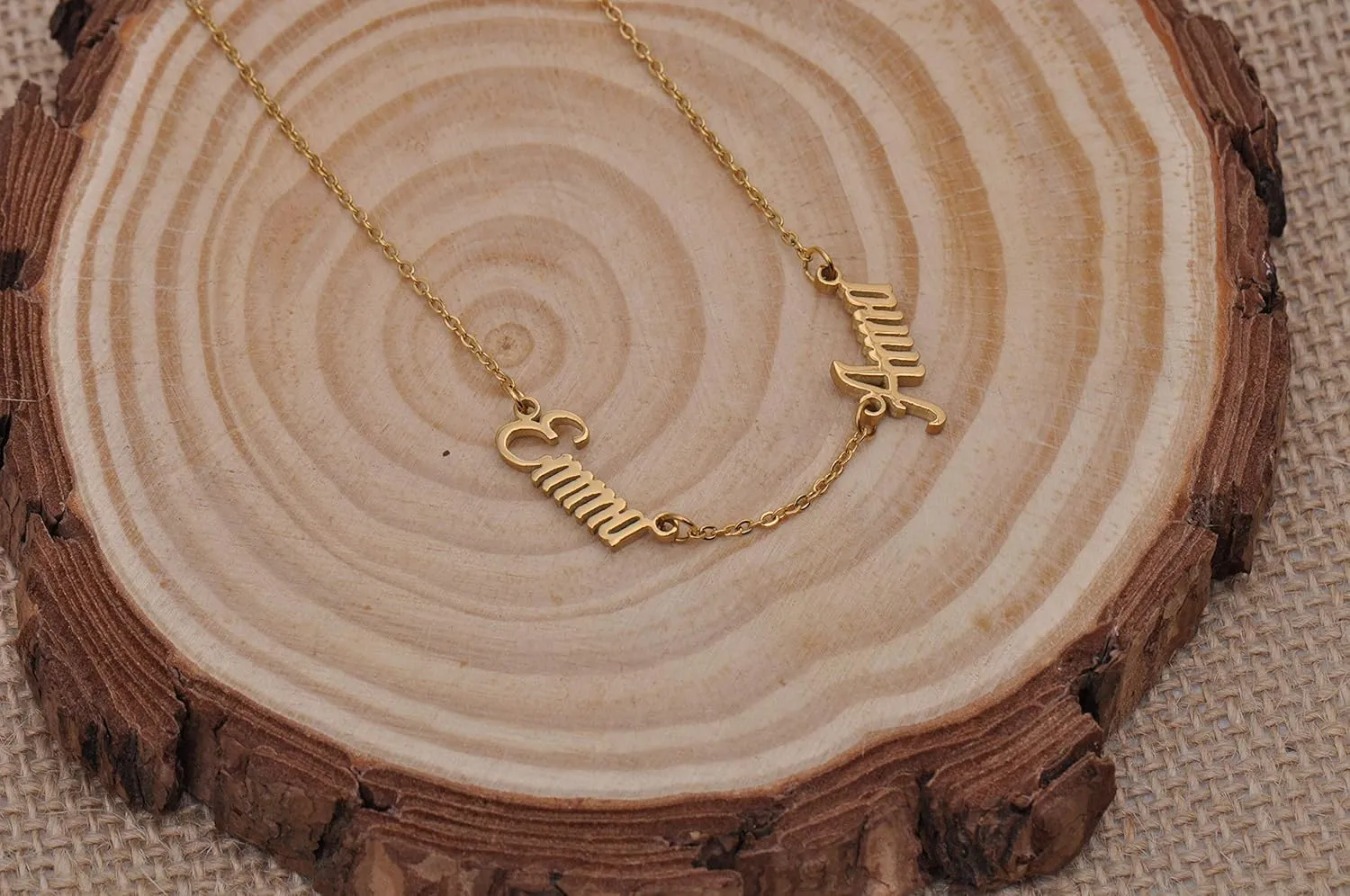 Personalized Name Necklace for Women 18K Gold Plated Custom Name Necklaces Customized Stainless Steel Pendant Jewelry Gifts for Mother Day Christmas Graduation