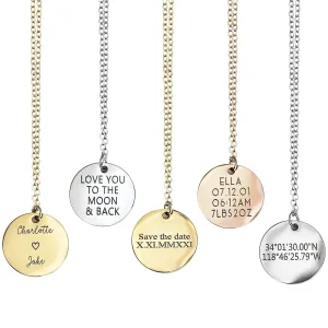 Personalized Name Necklace with Engraving Custom Coordinates, Inspirational Message, Unique Gift for Women, Bridesmaid Proposal Jewelry  LCN-MIX