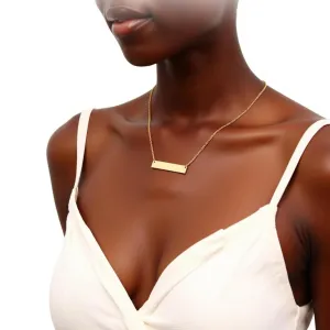 Personalized Roman Numerals Bar Necklace Customizable 16k Plated Necklace Unique Gift for Special Occasions