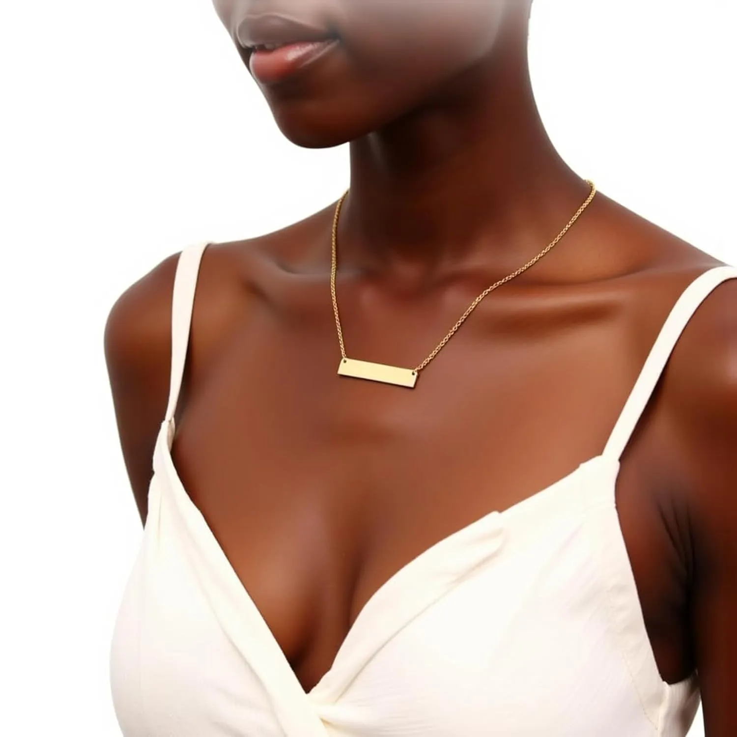 Personalized Roman Numerals Bar Necklace Customizable 16k Plated Necklace Unique Gift for Special Occasions