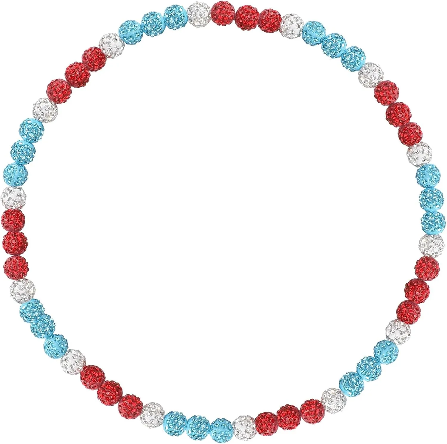 Philadelphia Phils Baseball Necklace For Men Women Baseballer Inspired Beaded Necklace Unisex Rhinestone Discoball Necklaces Jewelry-gift for baseball team lovers