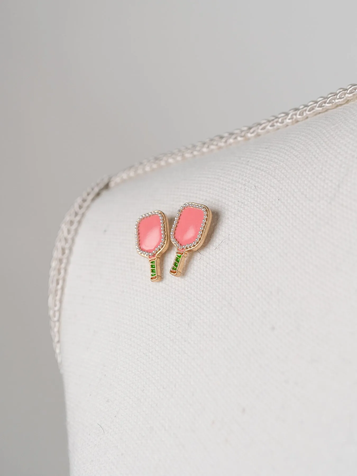 Pickleball Paddle Enamel Stud Earrings