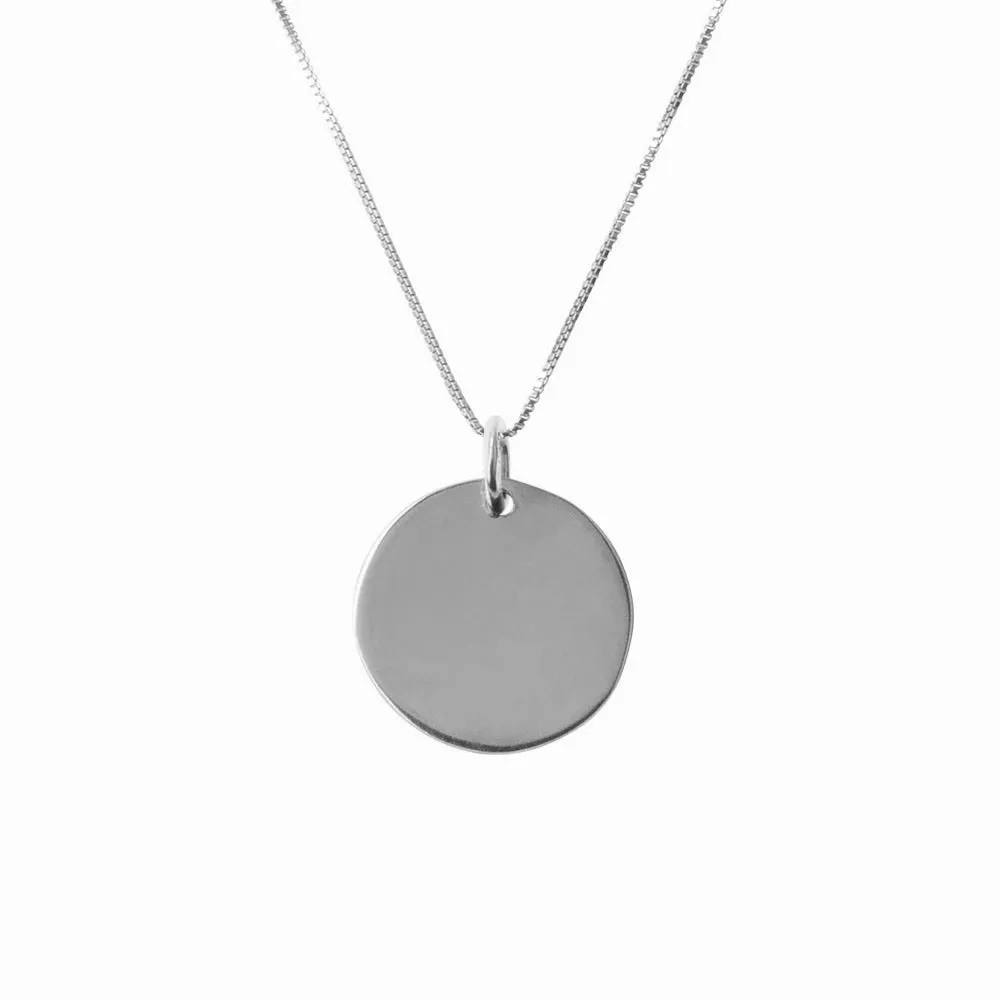 Plain Coin Small Silver Pendant