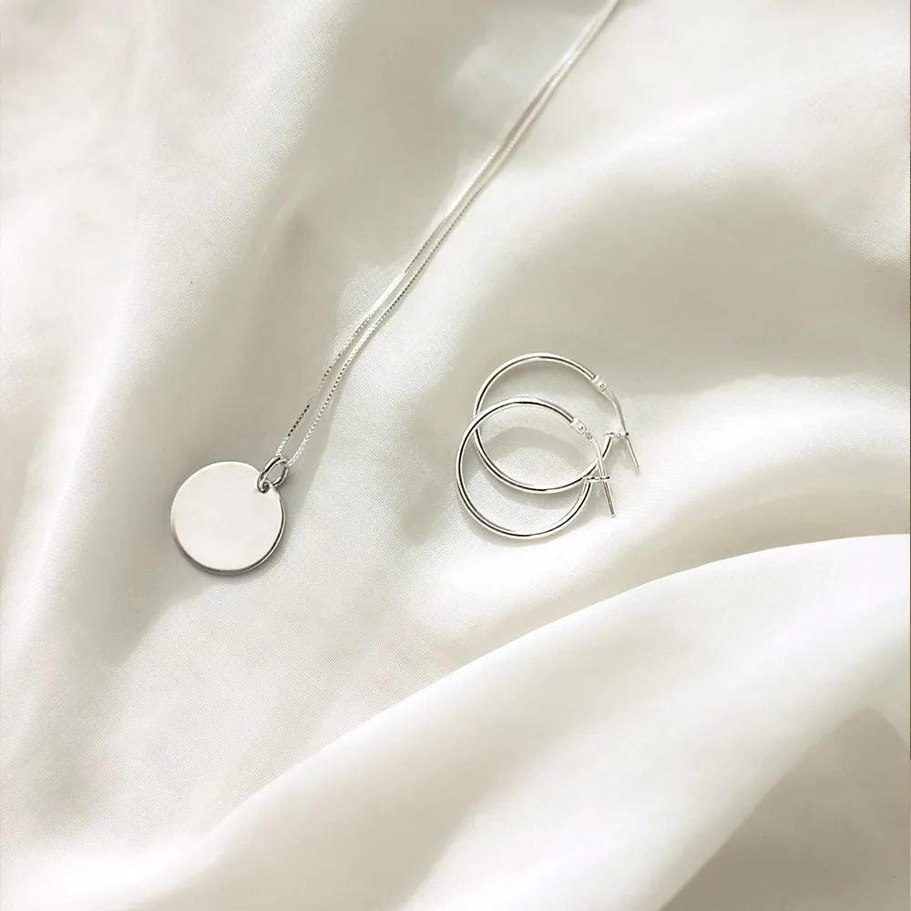Plain Coin Small Silver Pendant