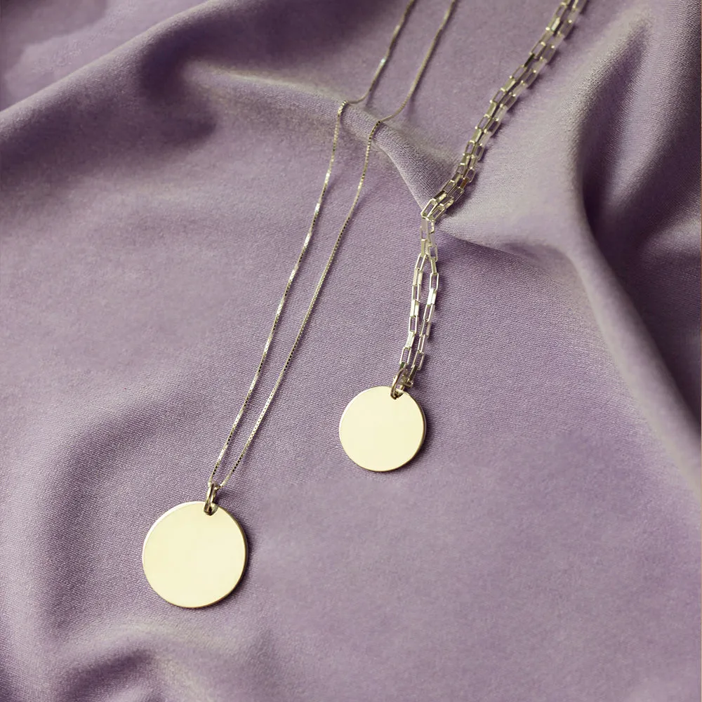Plain Coin Small Silver Pendant