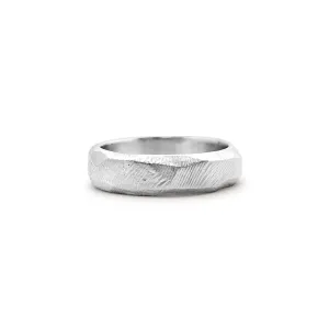 Platinum Carved Wedding Band 6mm