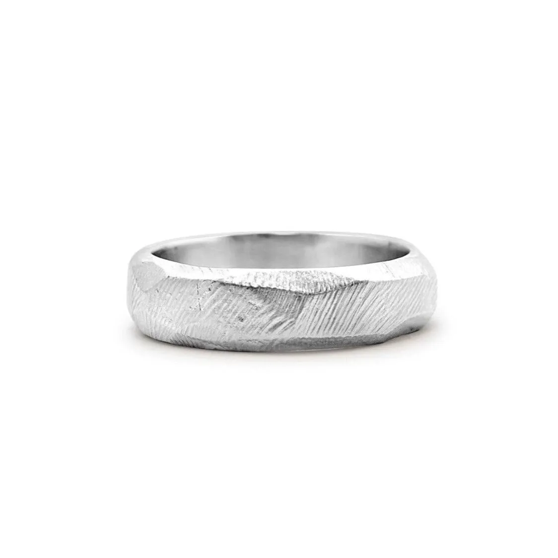 Platinum Carved Wedding Band 6mm