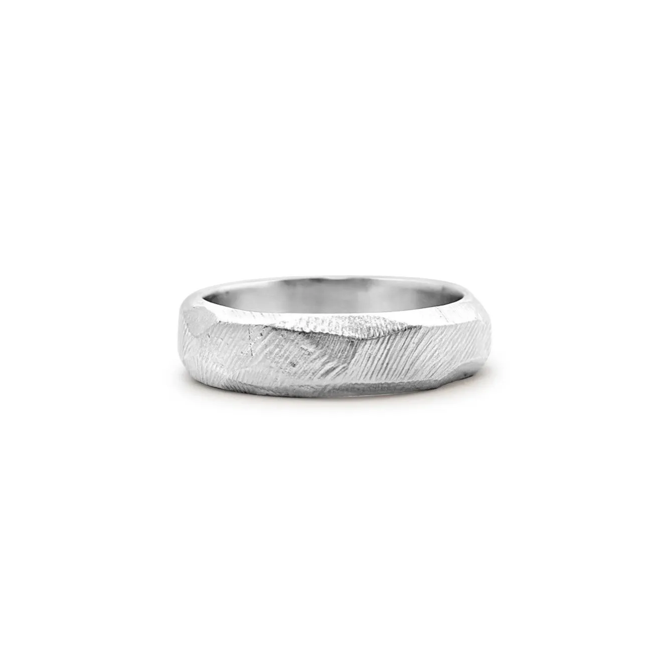 Platinum Carved Wedding Band 6mm