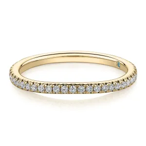 Premium Laboratory Created Diamond, 0.23 carat TW round brilliant curved wedding or eternity band in 14 carat yellow gold