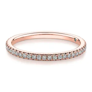 Premium Laboratory Created Diamond, 0.23 carat TW round brilliant wedding or eternity band in 14 carat rose gold