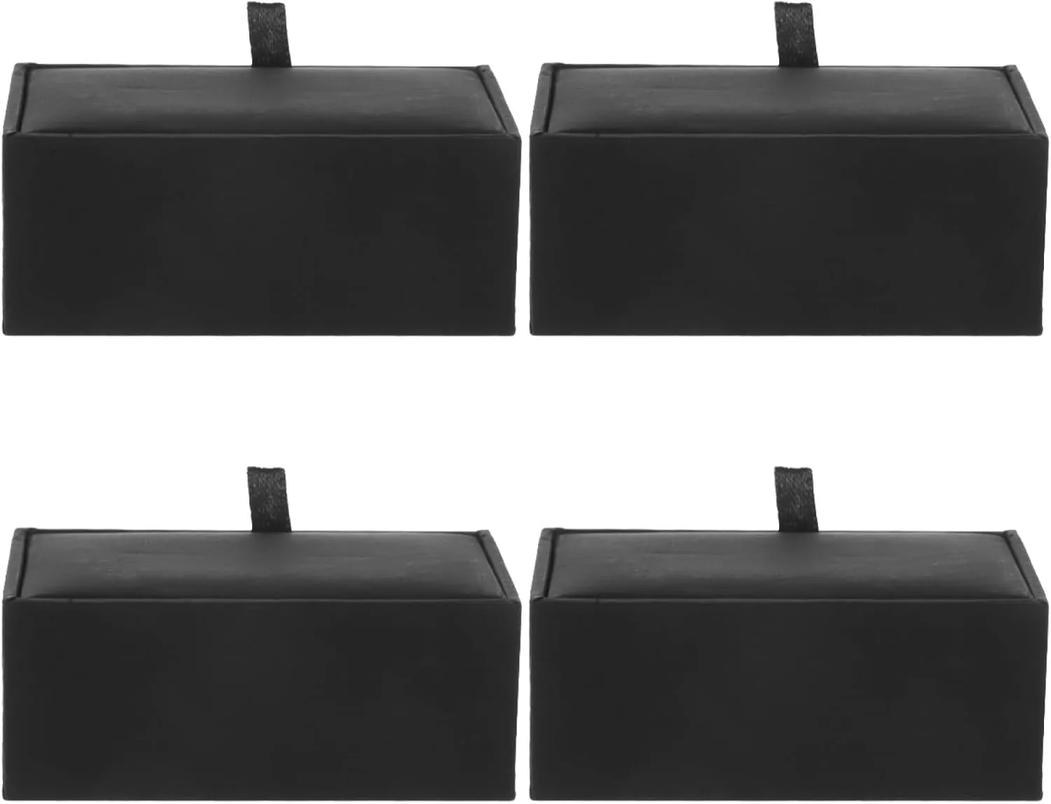 PRETYZOOM 4pcs Cufflink Box, Empty Leather Cufflinks Storage Boxes, Small Portable Flip Case for Cufflink, Rings, Earrings, Jewelry Organizer Storage Box for Men