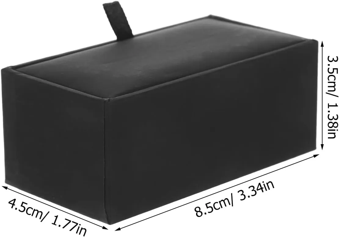 PRETYZOOM 4pcs Cufflink Box, Empty Leather Cufflinks Storage Boxes, Small Portable Flip Case for Cufflink, Rings, Earrings, Jewelry Organizer Storage Box for Men
