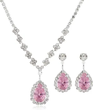 Prom Jewelry Sets Silver Bride Jewelry Set for Wedding Bridesmaid Accessories Necklace Earrings Bracelet Set Elegant Crystal Wedding Prom Jewelry for Women