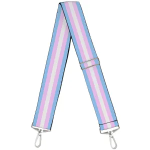 Purse Strap - Flag Transgender Baby Blue Baby Pink White