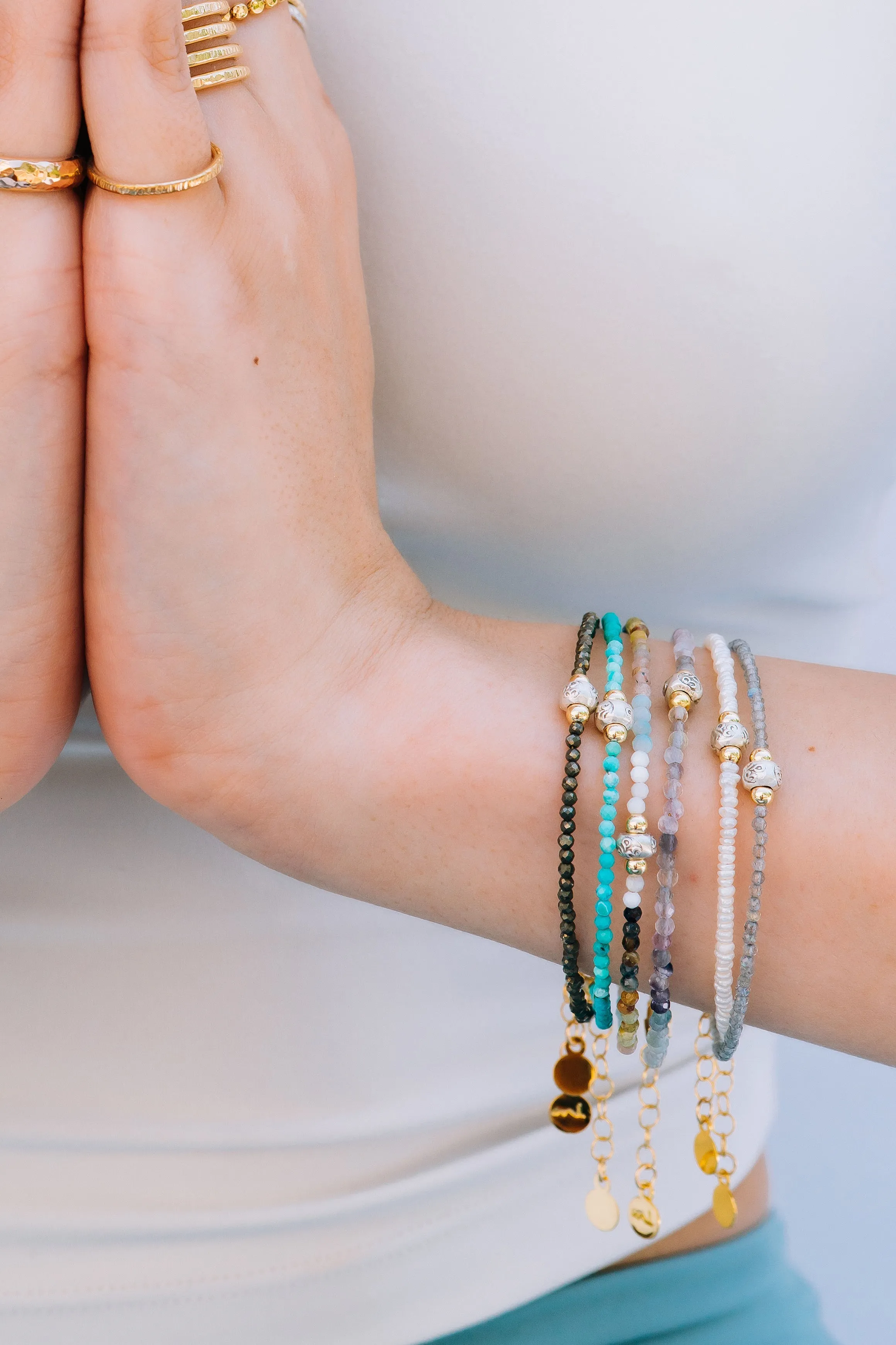 Pyrite Om Bracelet