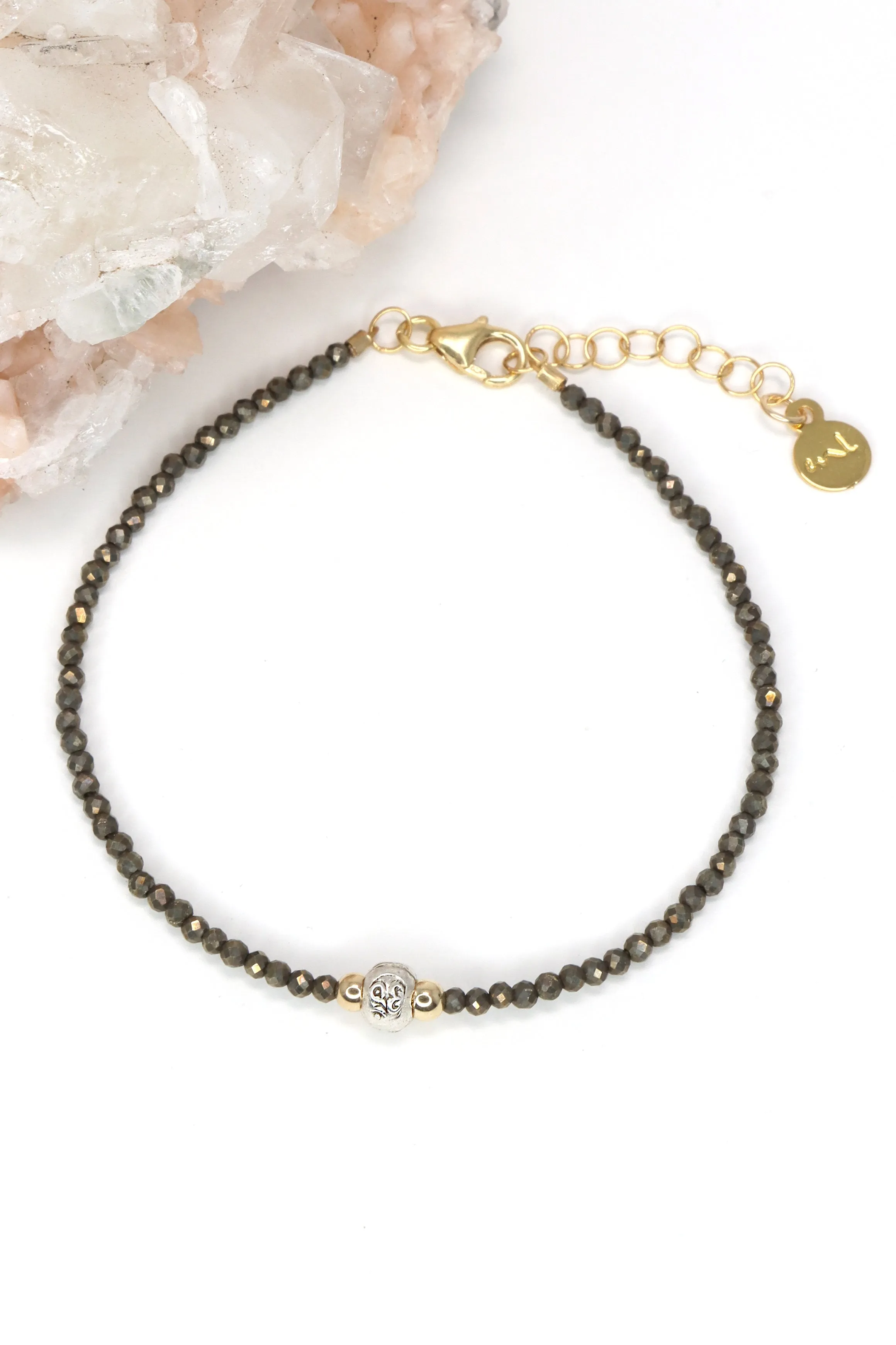 Pyrite Om Bracelet