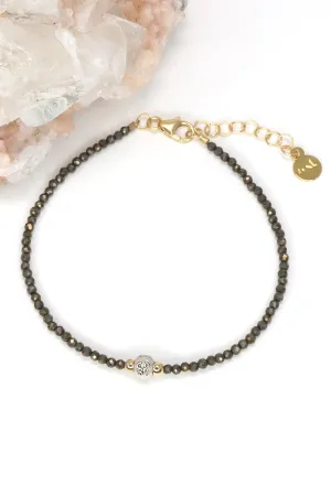 Pyrite Om Bracelet