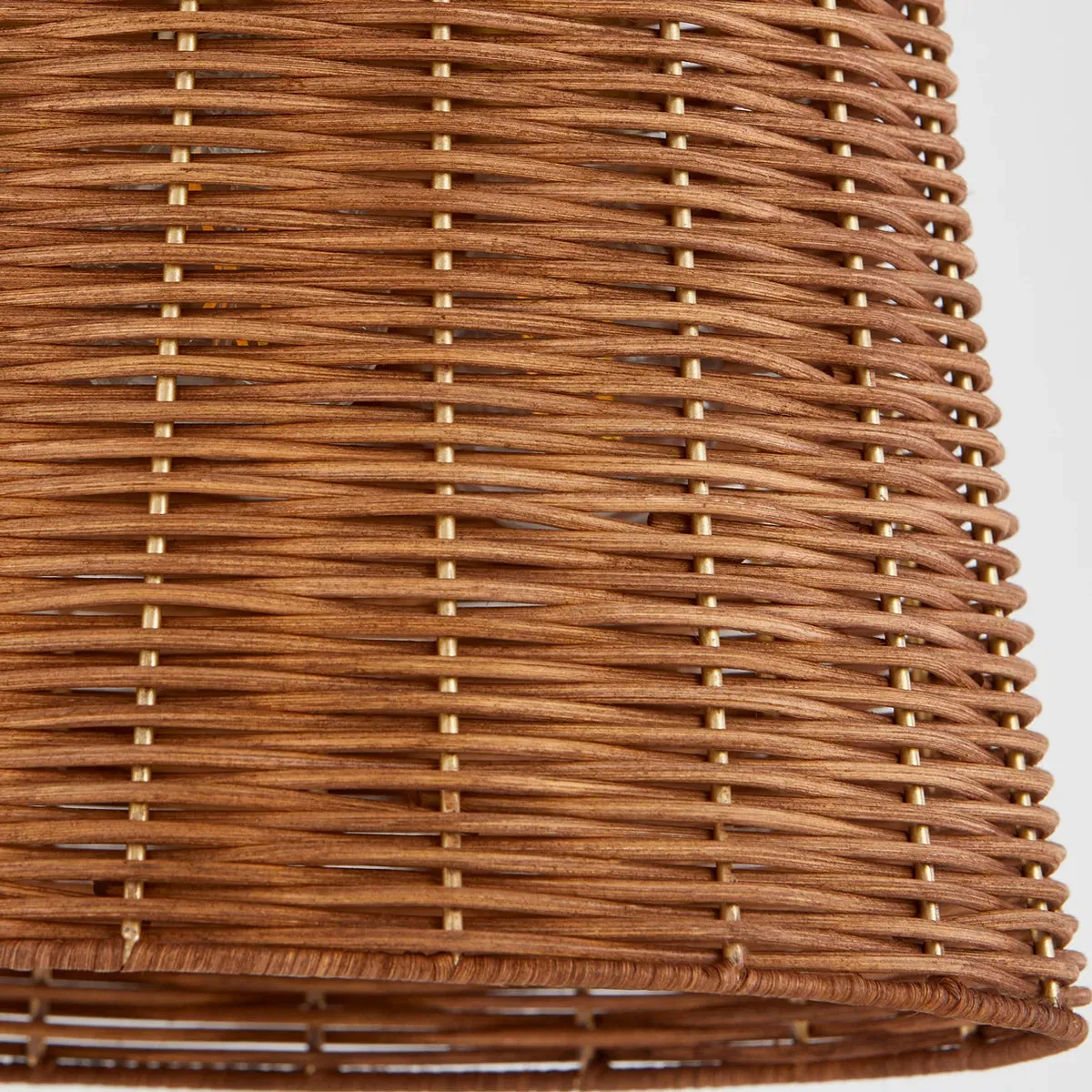 Quorum 8893-13-80 Pendant - Aged Brass / Natural Wicker Shade Modern Farmhouse