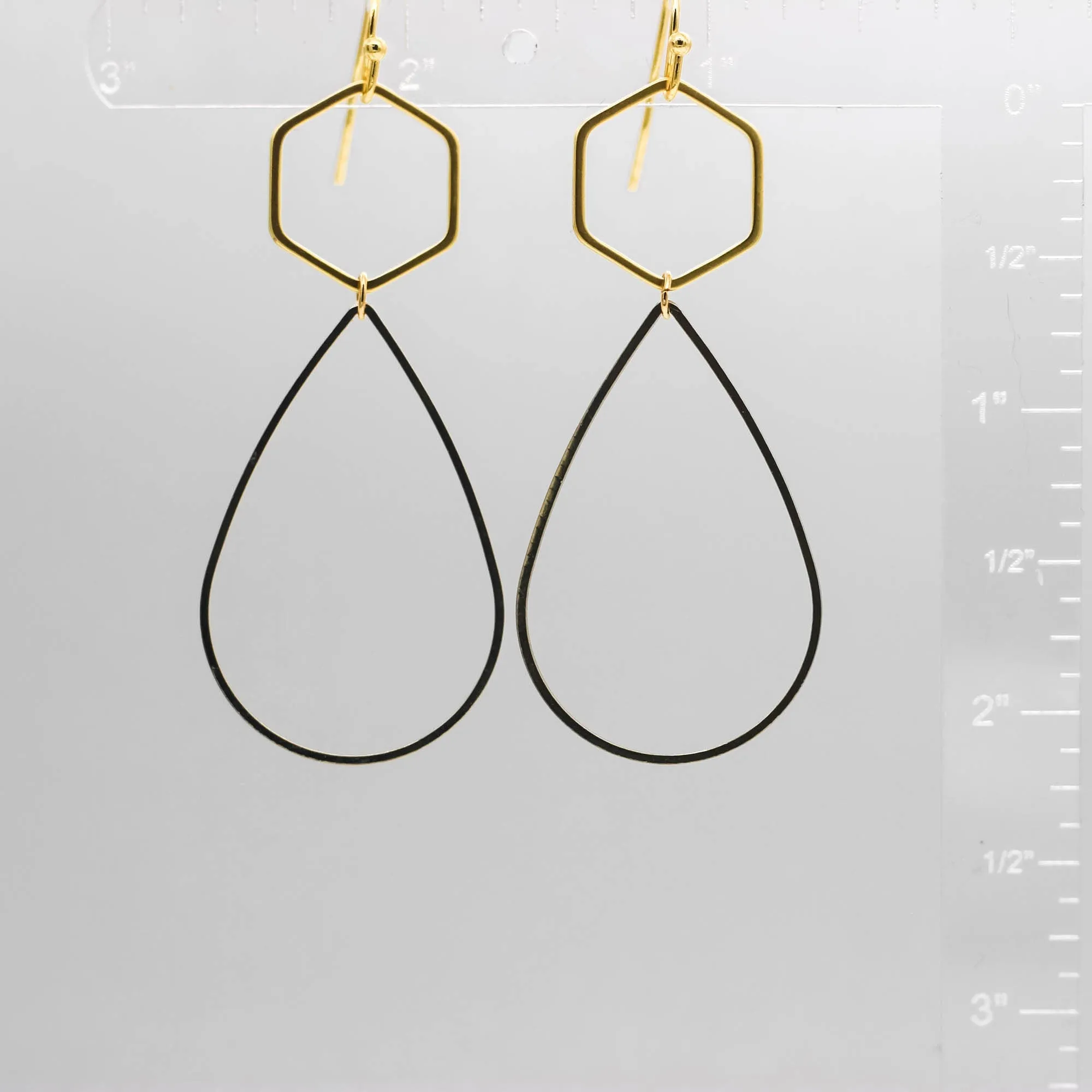 "Le Contour" Gold & Silver Drop Earrings