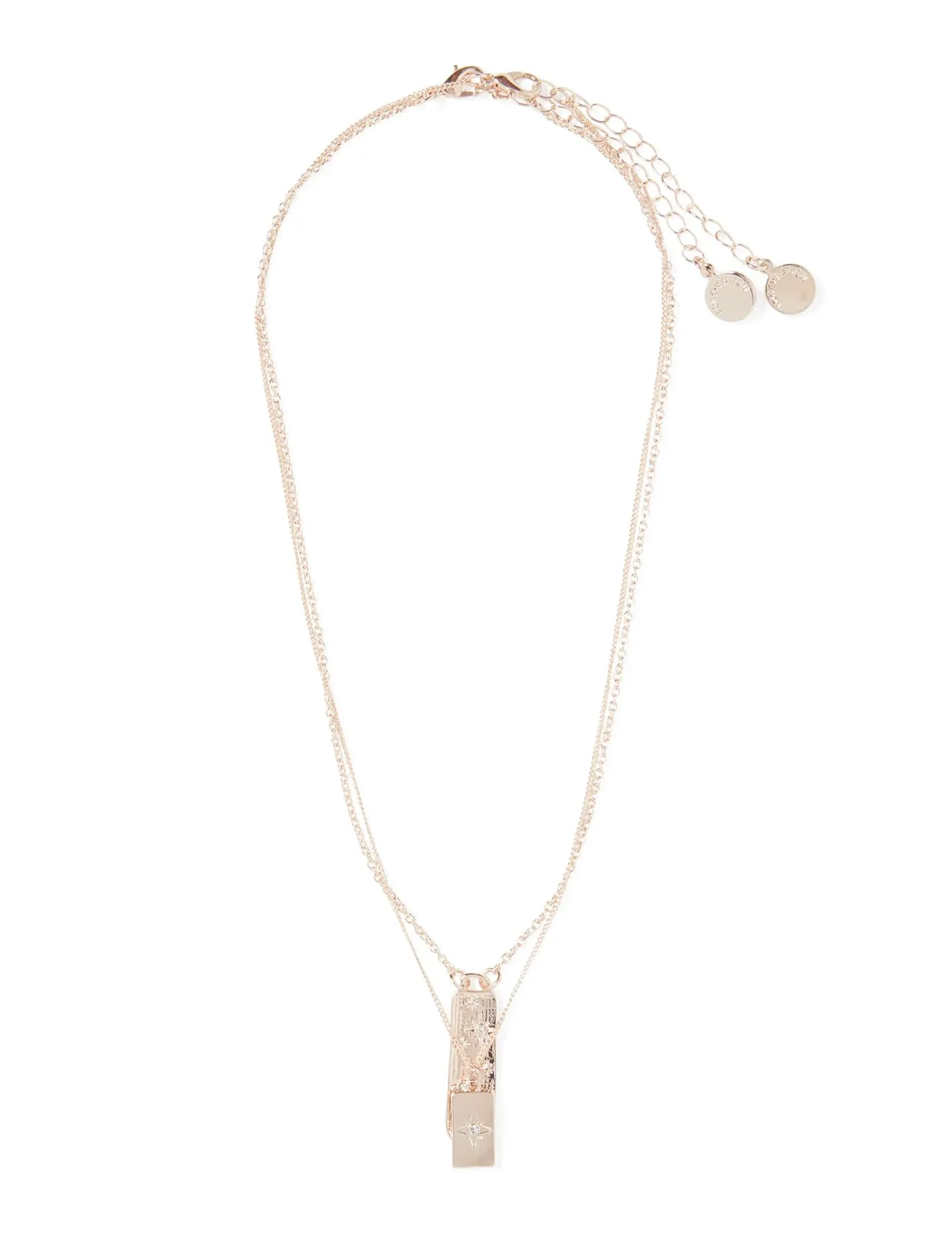 Rahnee Rectangle Pendant 2Row Necklace