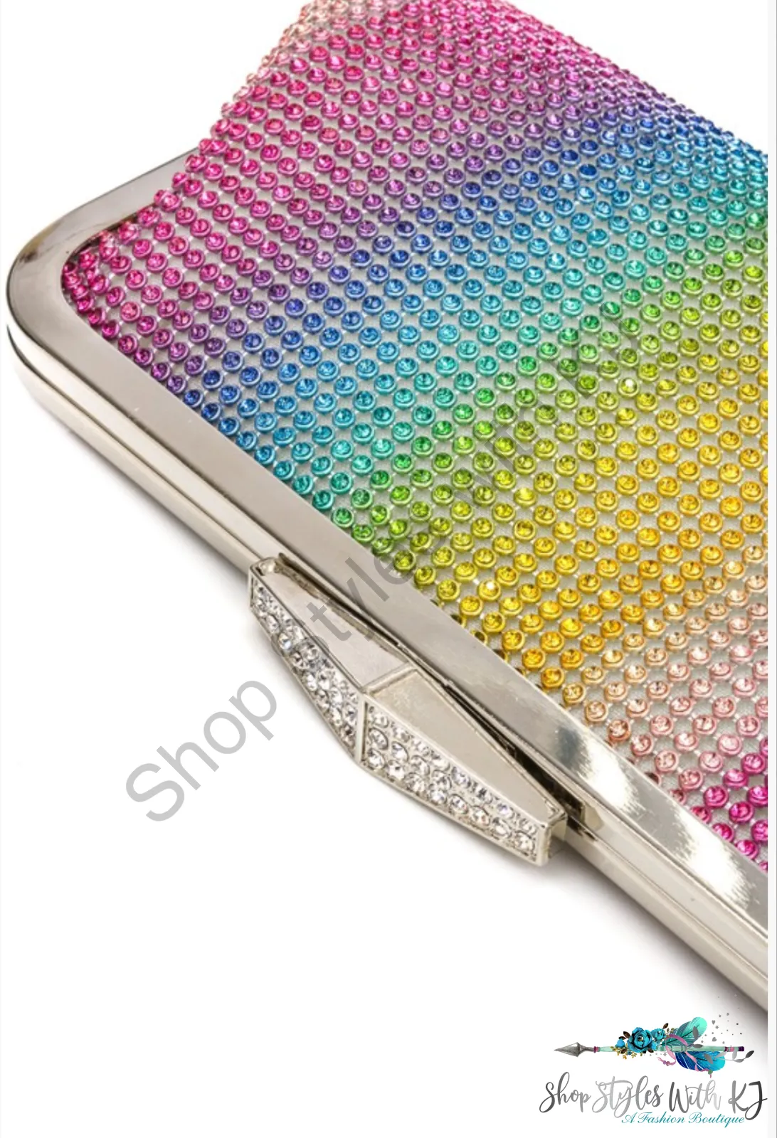 Rainbow Bright Rhinestone Clutch