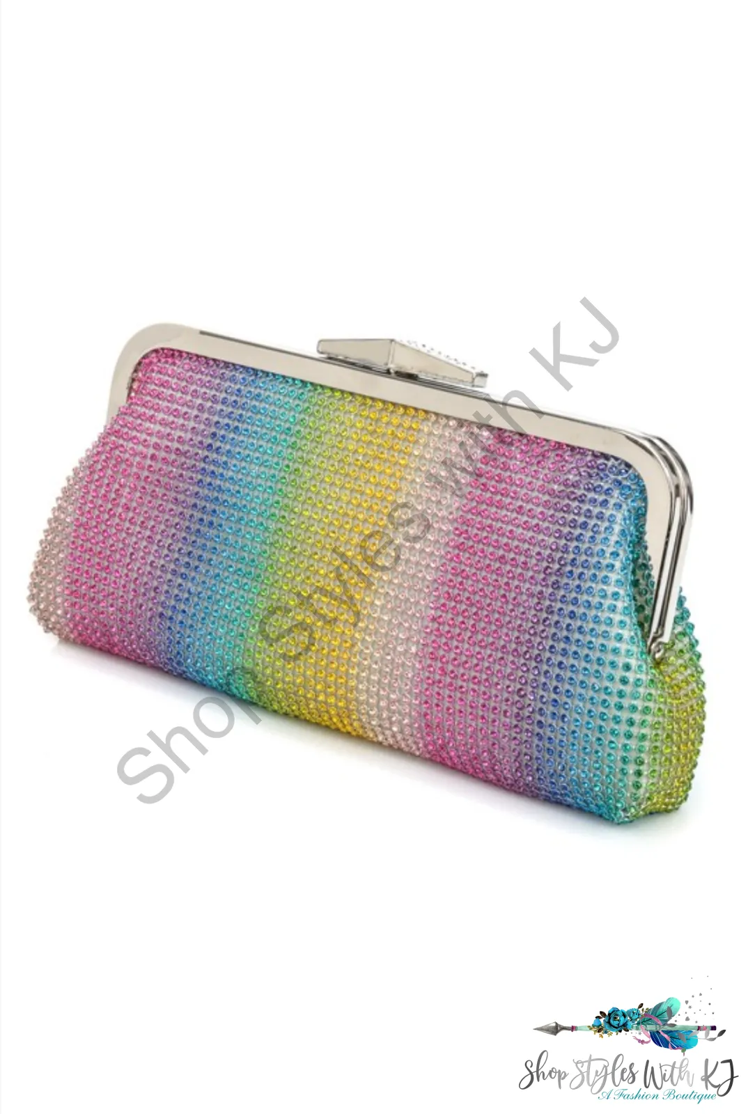 Rainbow Bright Rhinestone Clutch