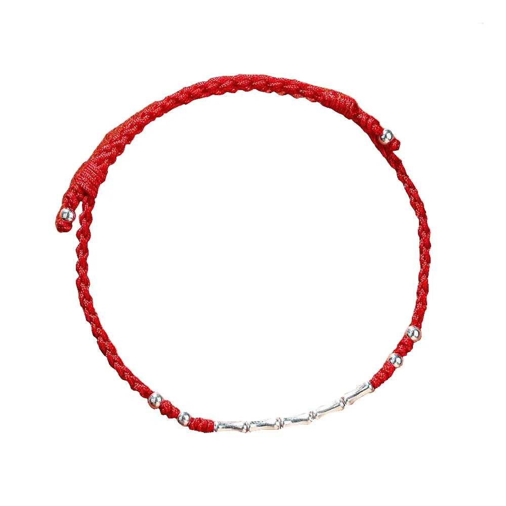 Red String Bracelet,Summer Handmade Bamboo Cuff Bracelets for Teen Girls Women Men,Amulet for Good Luck and Success,Adjustable