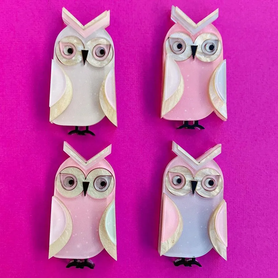 Remy the great horned owl - Brooch