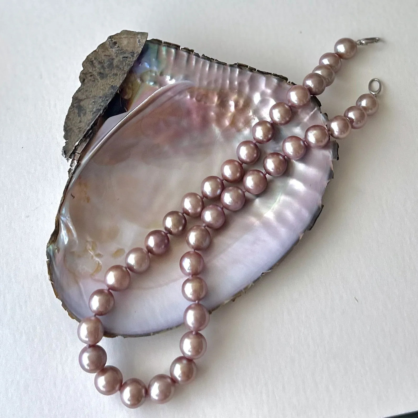 Rich Blush and Soft Plum Freshwater Pearl Necklace