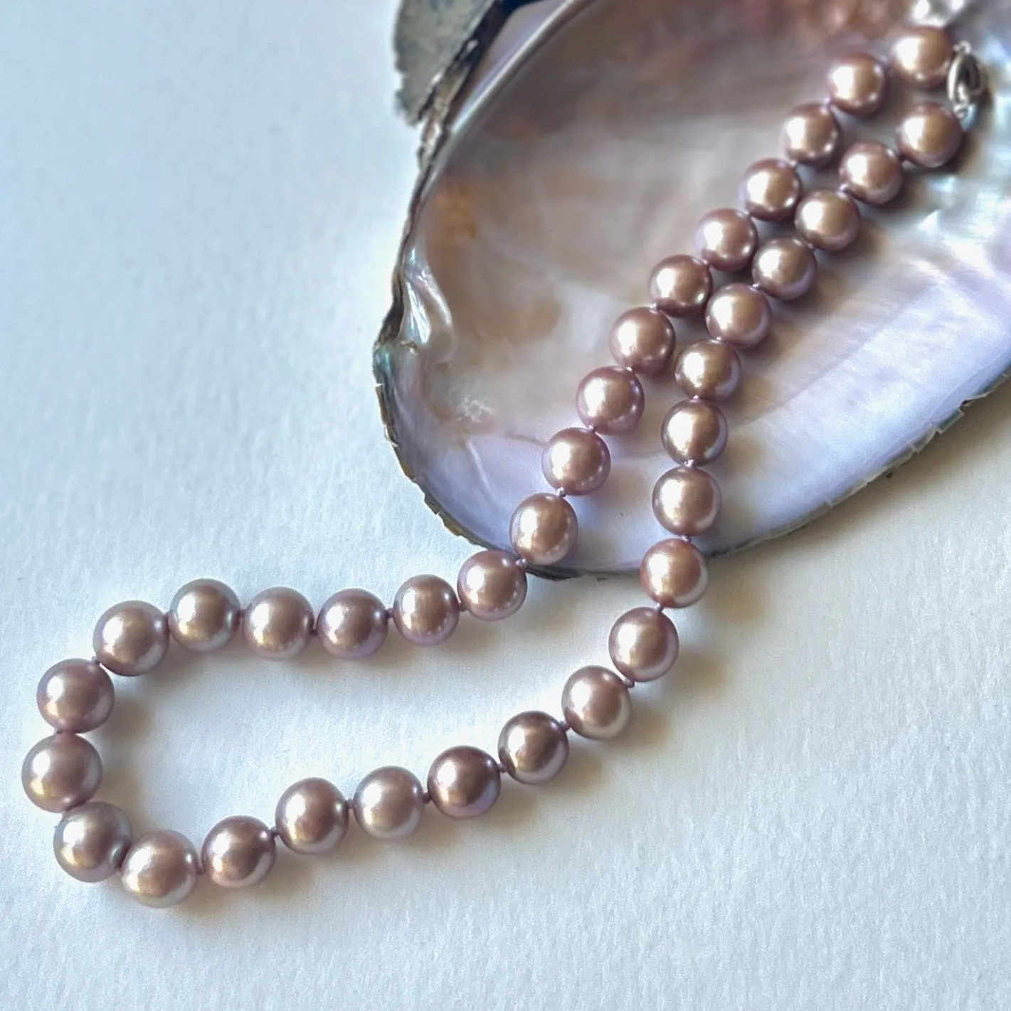 Rich Blush and Soft Plum Freshwater Pearl Necklace