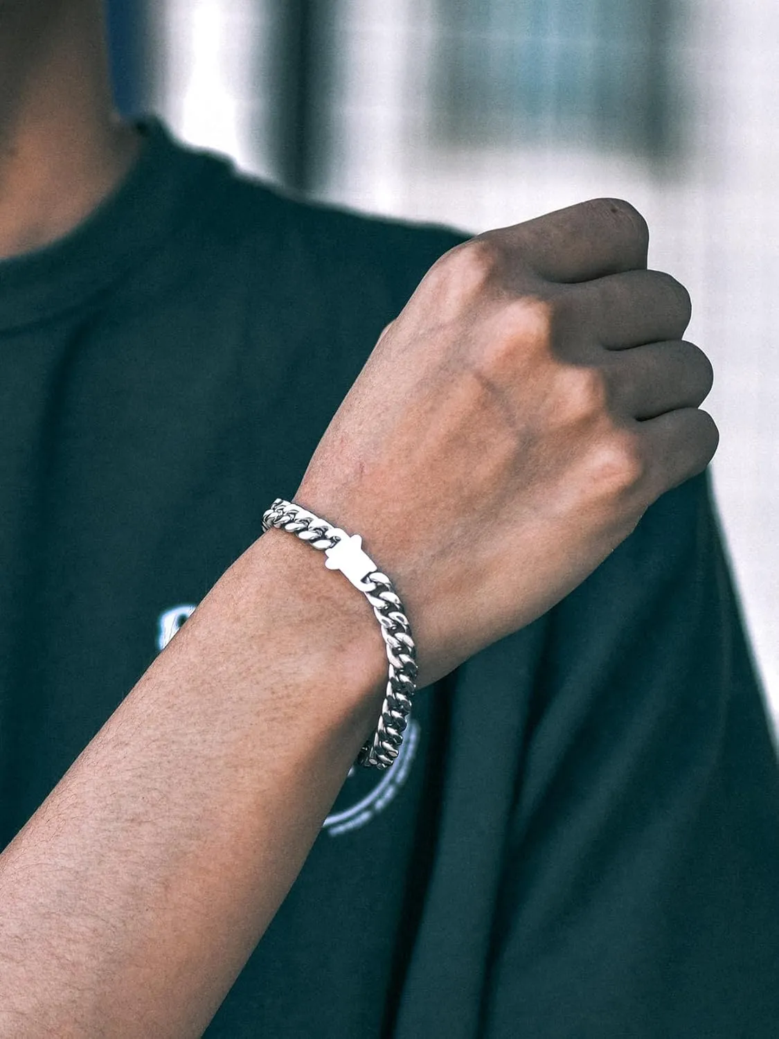 Richsteel 5/7/9/12mm Wide Miami Cuban Link Chain Bracelet for Men Women,Father's Day Stainless Steel Chain Bracelet,7.4/8.2/9 Inch Length,Hip Hop Urban Street-wear Jewelry