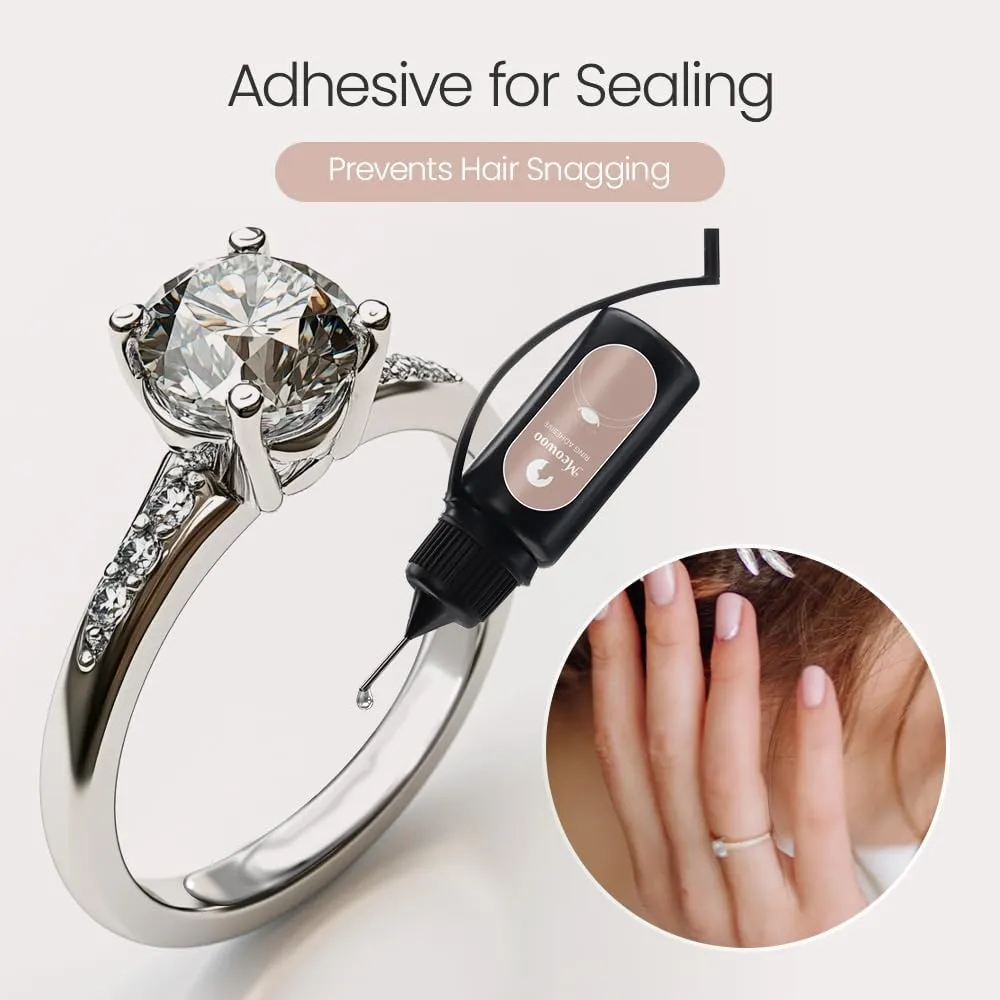Ring Size Adjuster Glue for Loose Ring, Ring Guard Tightener Adhesive UV with UV LED Lamp, Fit Any Ring Sizers for Women/Men, Ring Resize, Easy Application (Glue Kit, 10ml, with UV Lamp)