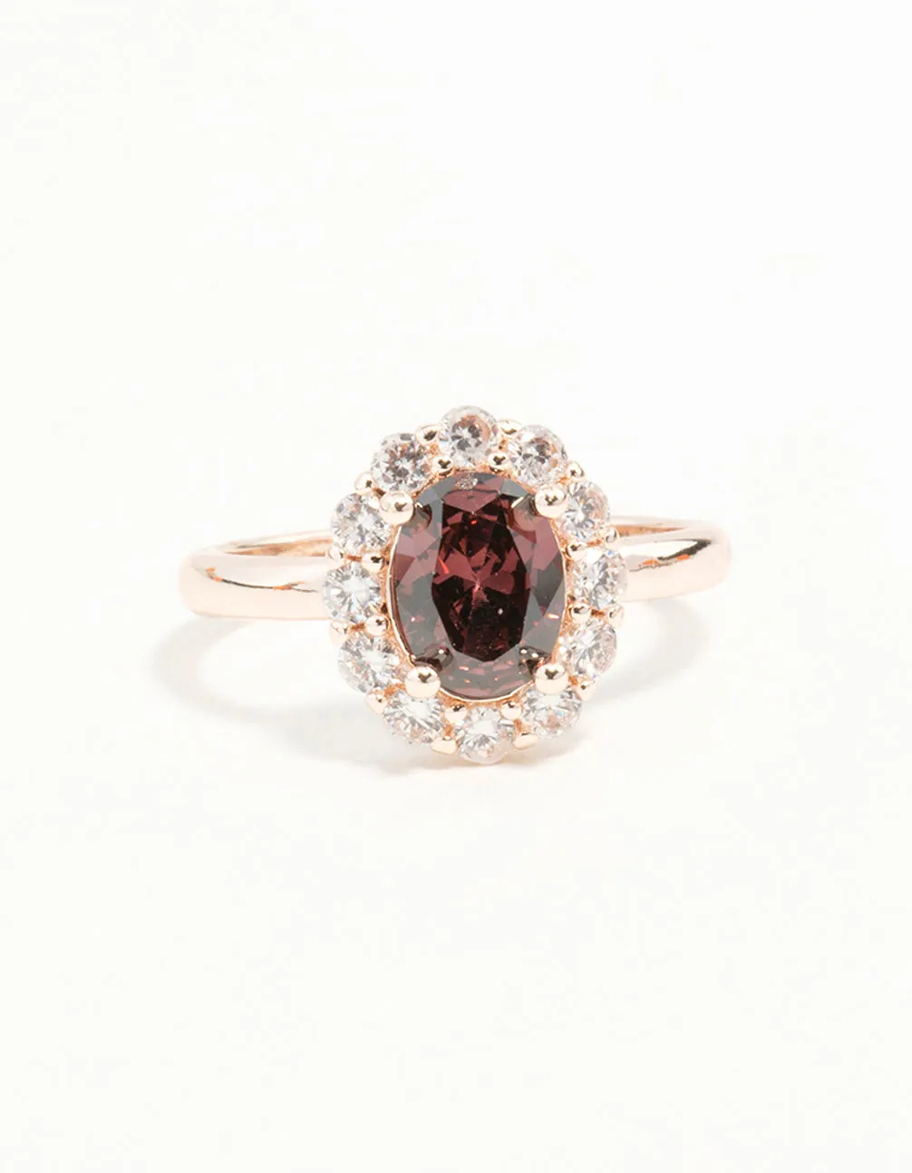 Rose Gold Pink Stone Engagement Ring