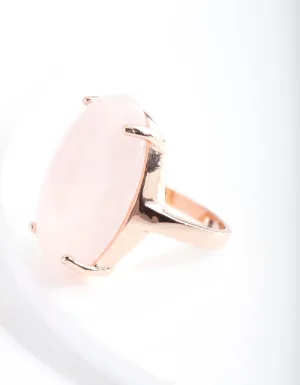 Rose Gold Semi Precious Oval Ring