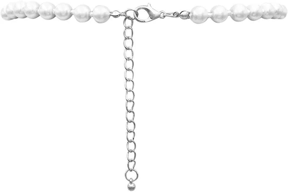 Rosemarie & Jubalee Women's Stunning Simulated Pearl Knotted Strand Necklace With Lobster Clasp