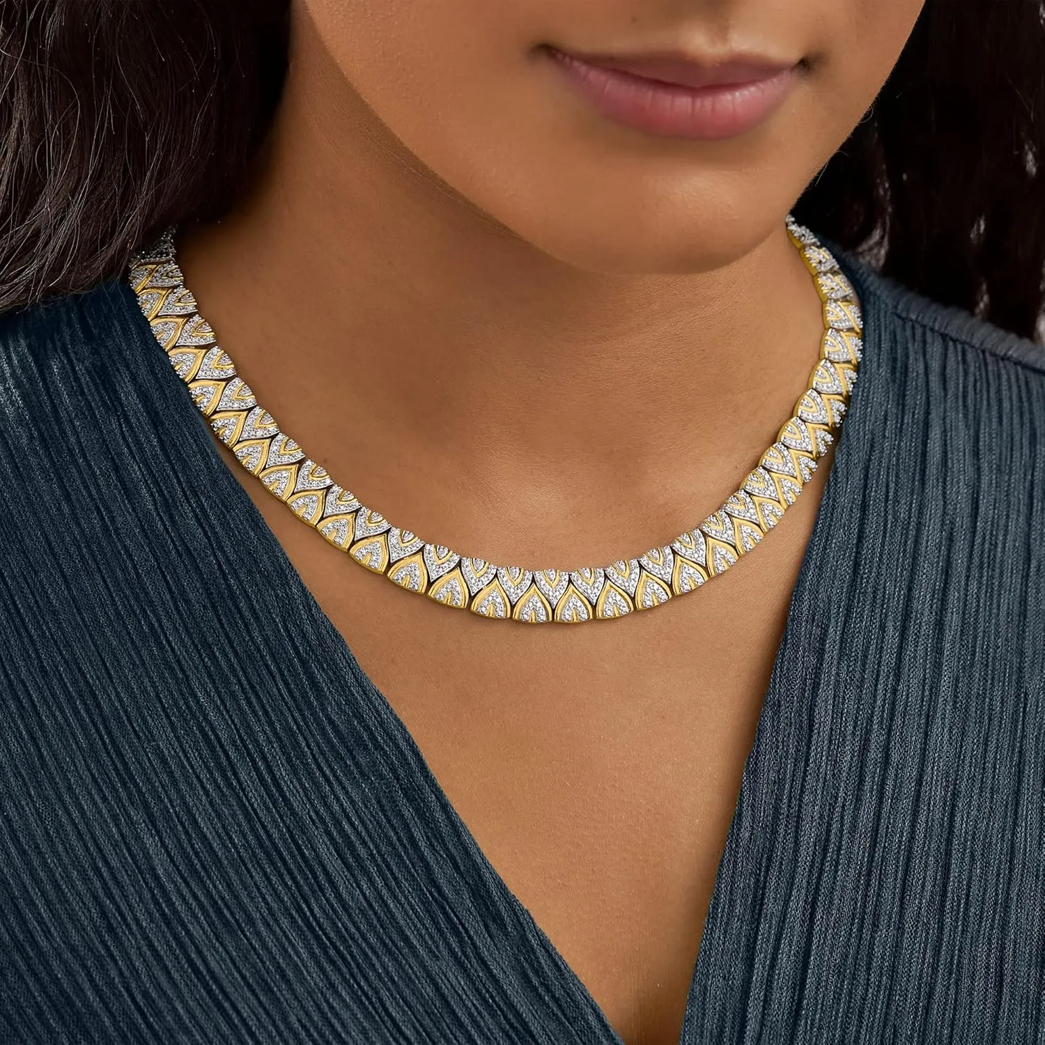 Ross-Simons 2.00 ct. t.w. Diamond Collar Necklace in 18kt Gold Over Sterling