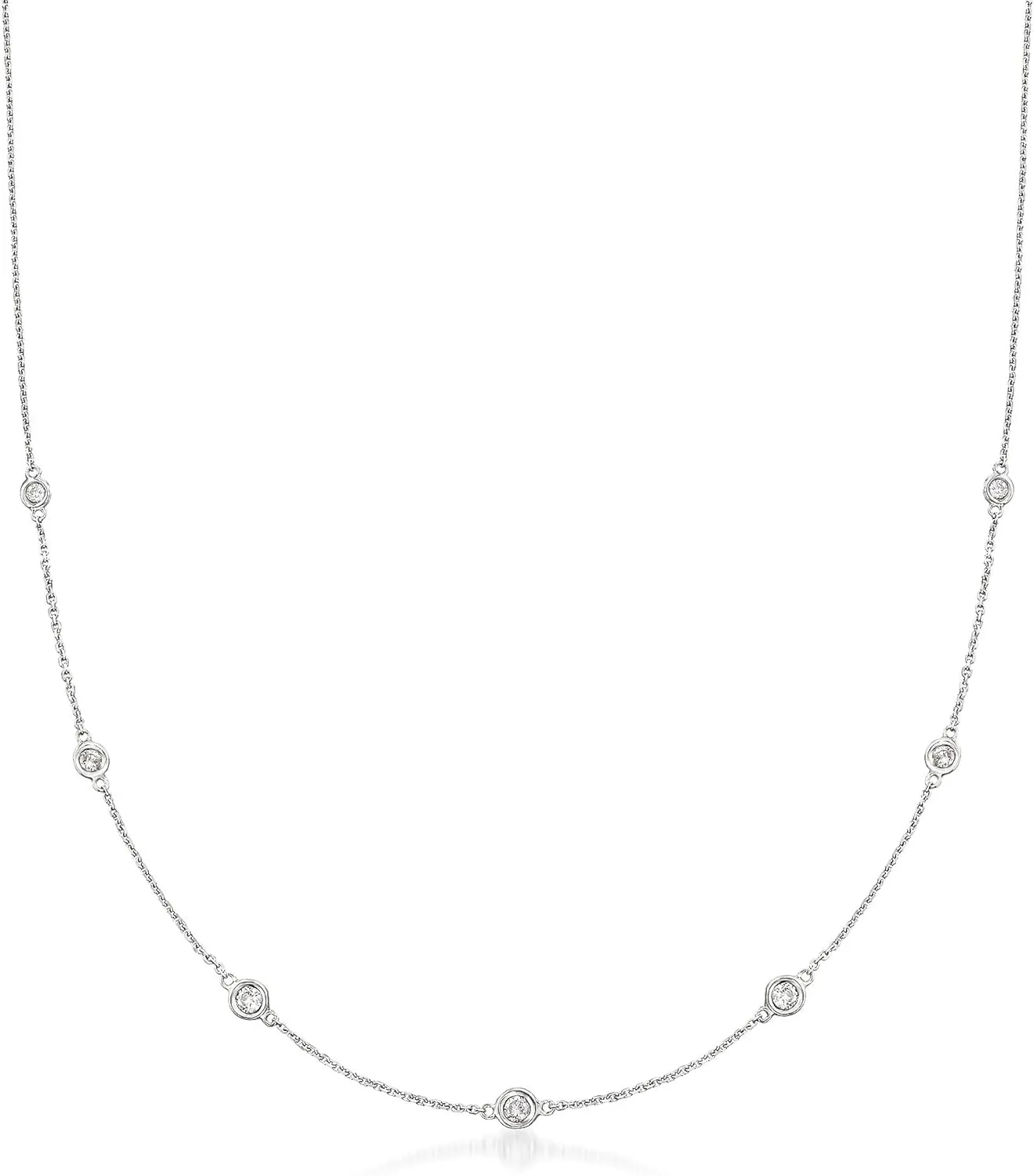 Ross-Simons Diamond Station Necklace in 14kt Gold