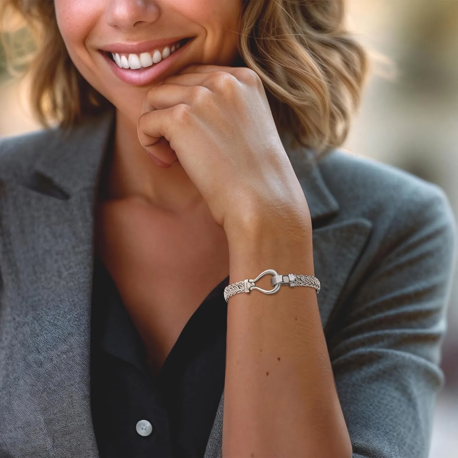 Ross-Simons Sterling Silver Cestina-Link Bracelet