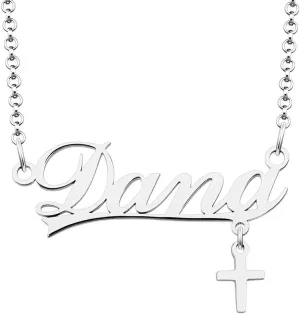 Roy Lopez Custom Personalized Name Necklace Cross 925 Sterling Silver Prime Pendant Jewelry for Women