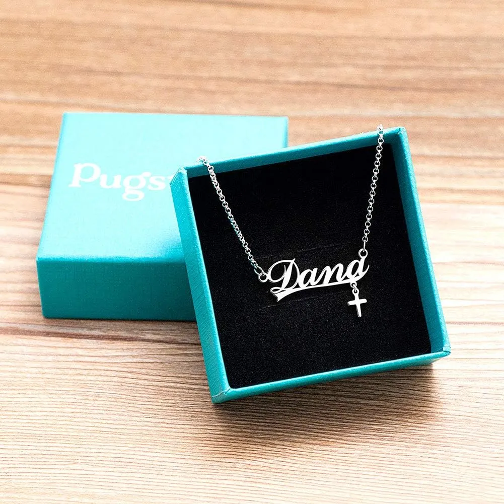 Roy Lopez Custom Personalized Name Necklace Cross 925 Sterling Silver Prime Pendant Jewelry for Women
