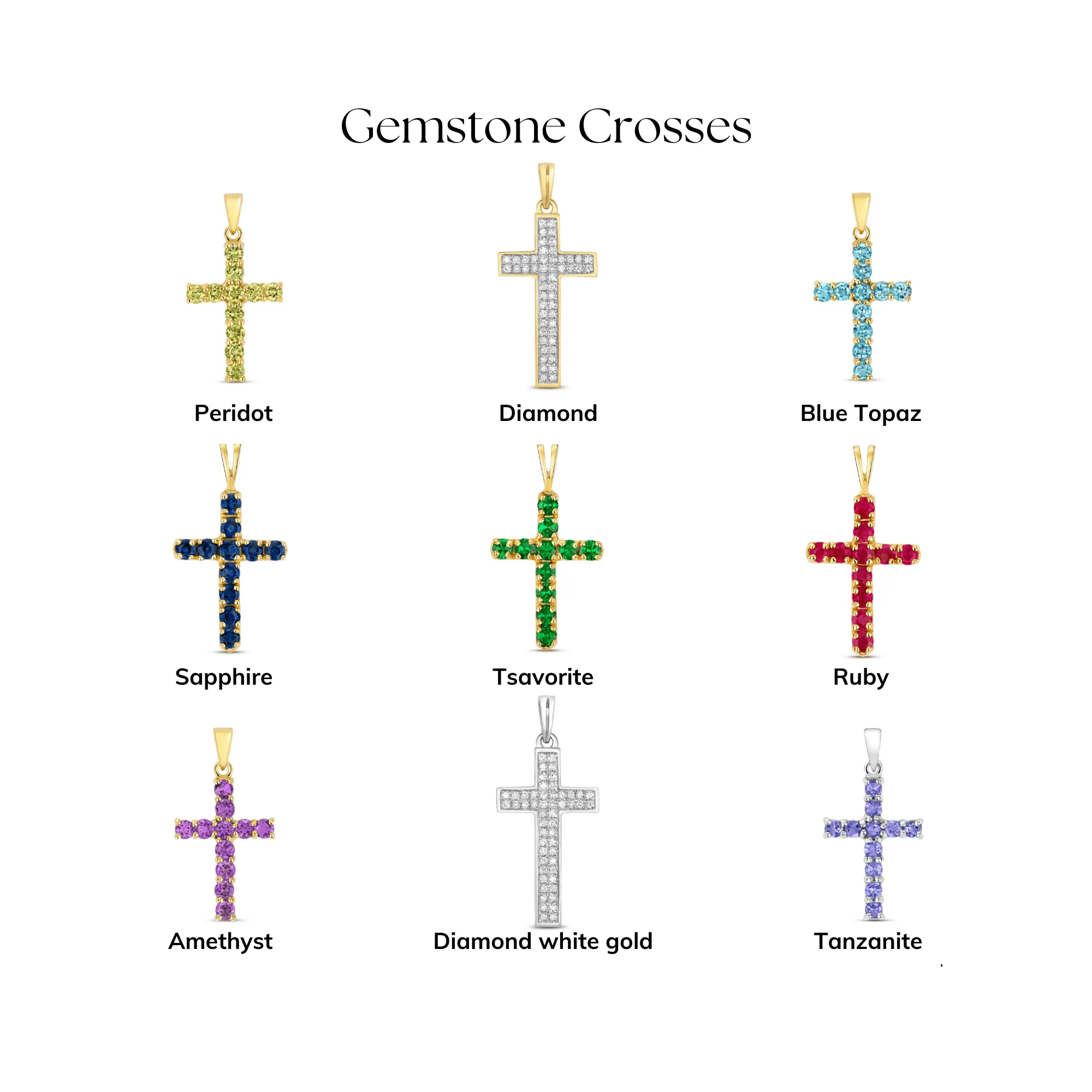 Ruby Cross Necklace in Solid Gold