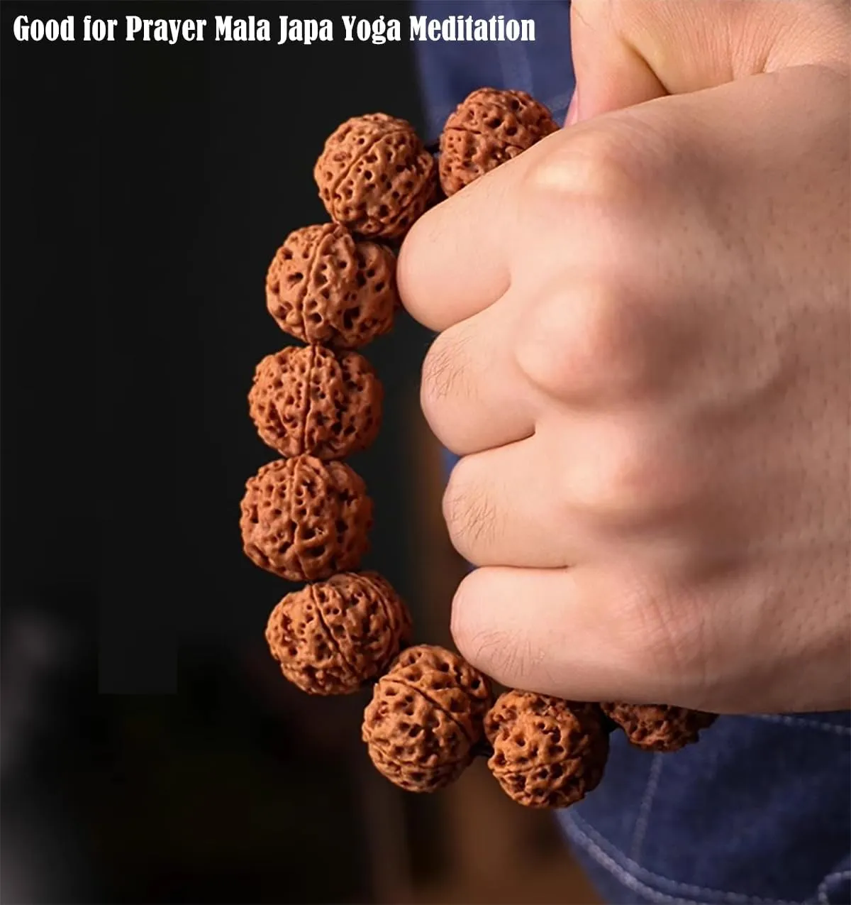 Rudraksha Japa Mala Prayer Yoga Meditation Blessing Buddhist Beads Necklace Bracelet